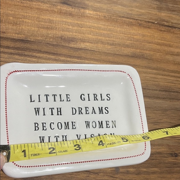 Inspirational Quote Ceramic Trinket Tray soap Dish hand crafted - Picture 5 of 6